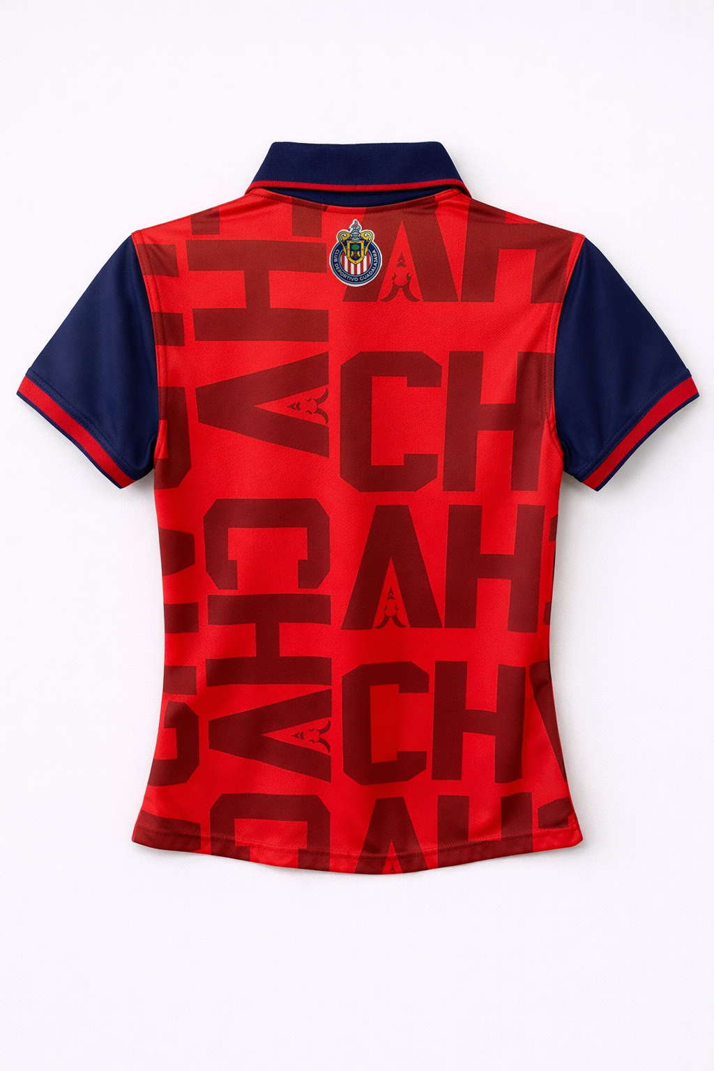 Playera Polo Mujer Chivas Roja Tipográfica CI167