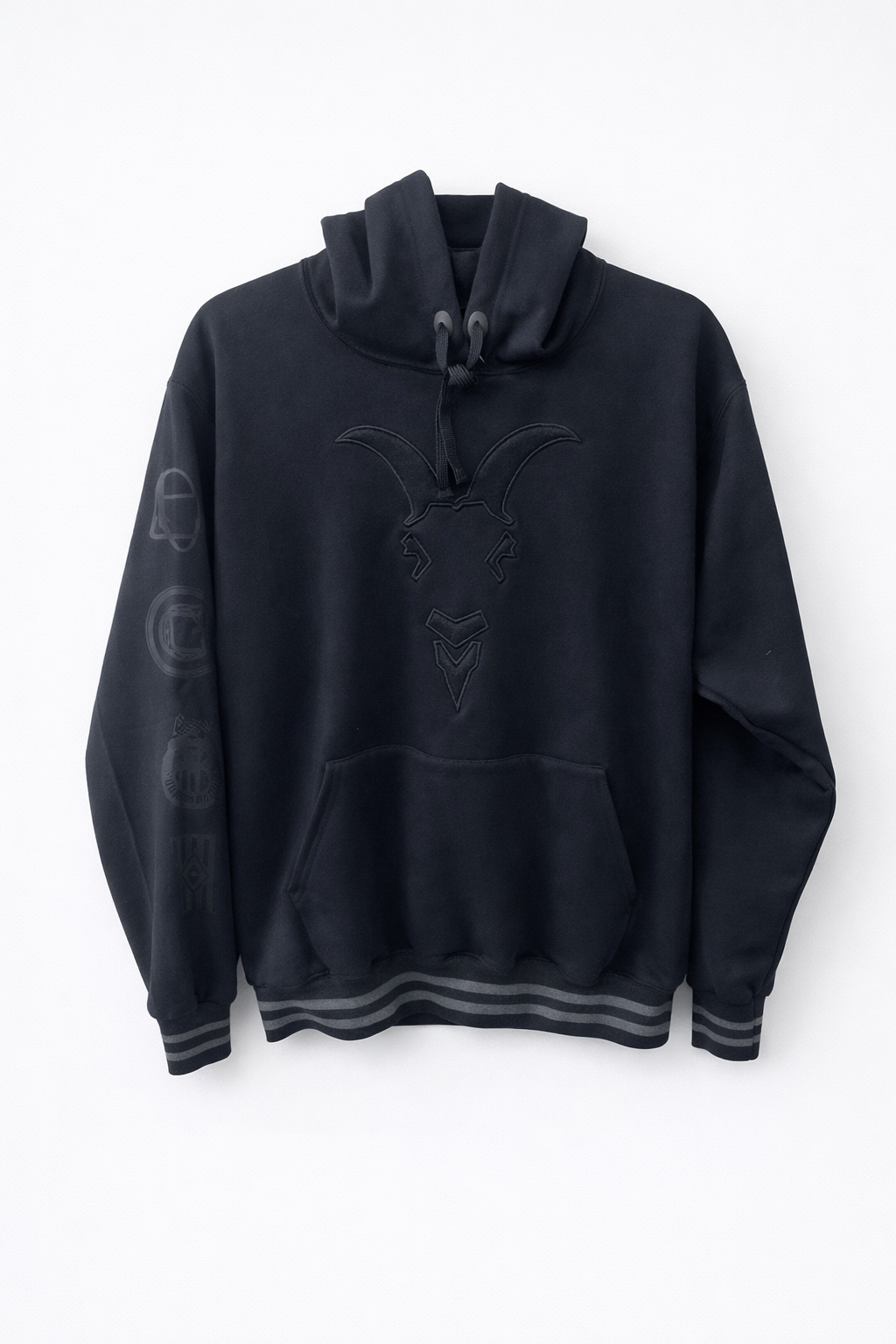 Sudadera Hoodie Chivas Hombre Negra Logo Relieve HG100