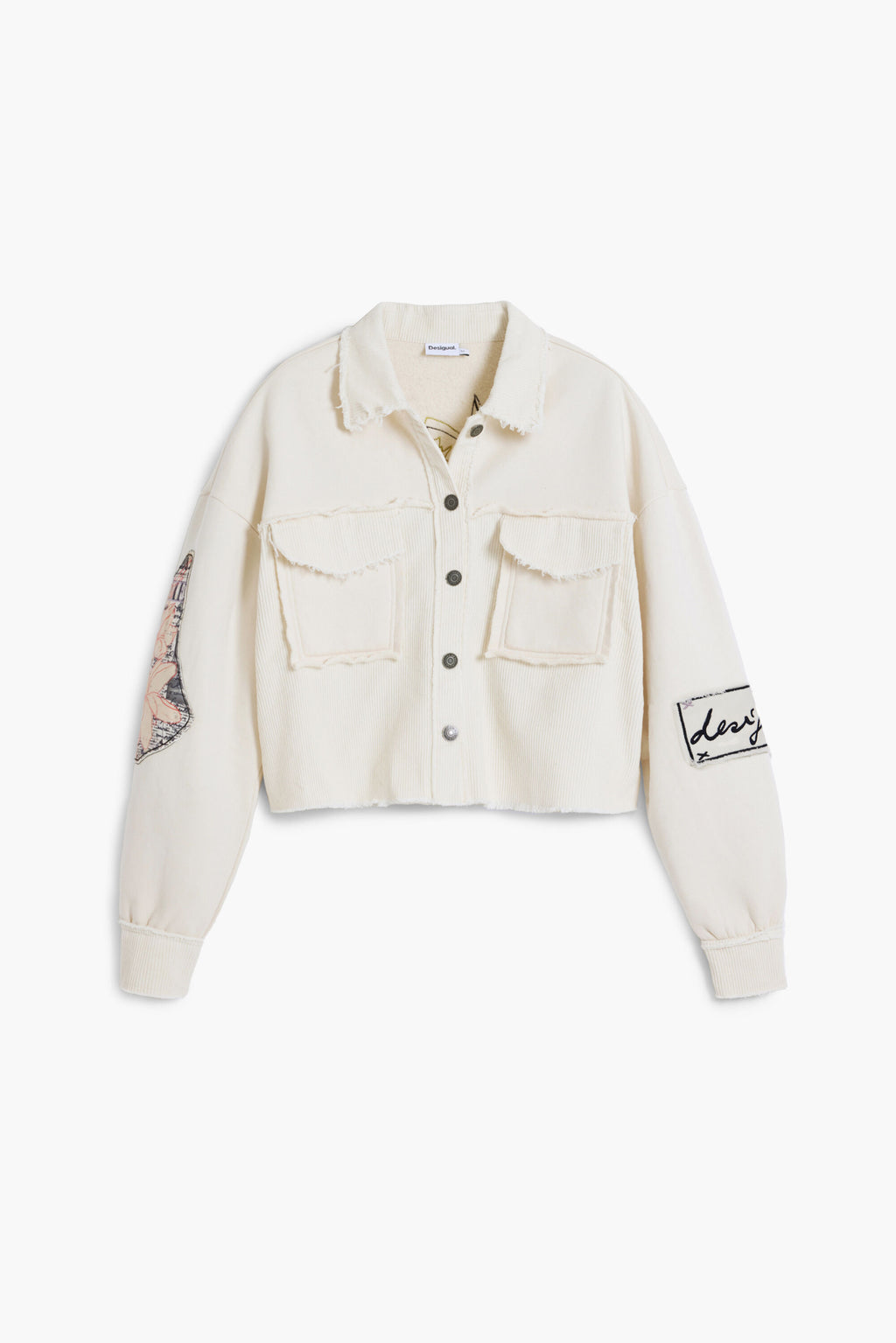 Chaqueta beige con parches