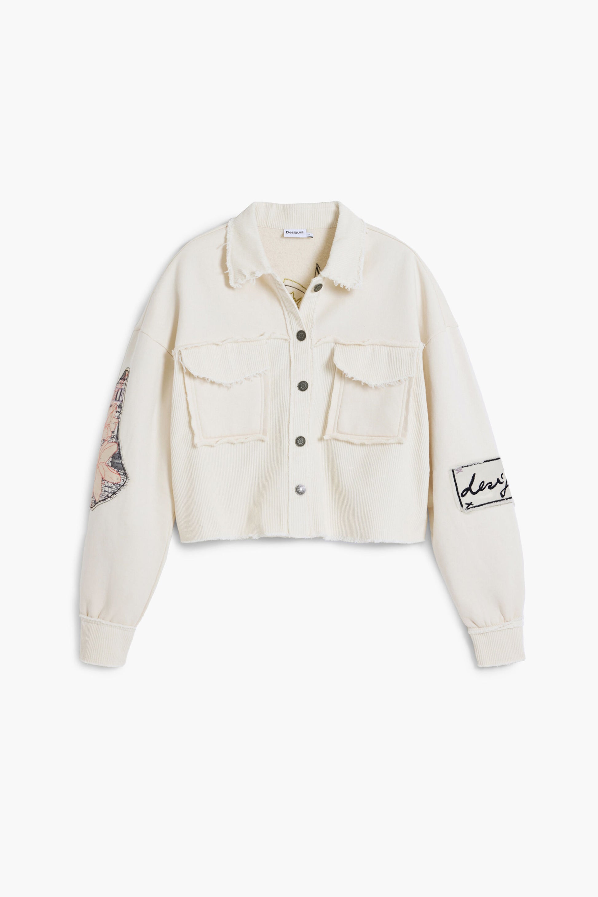 Chaqueta beige con parches