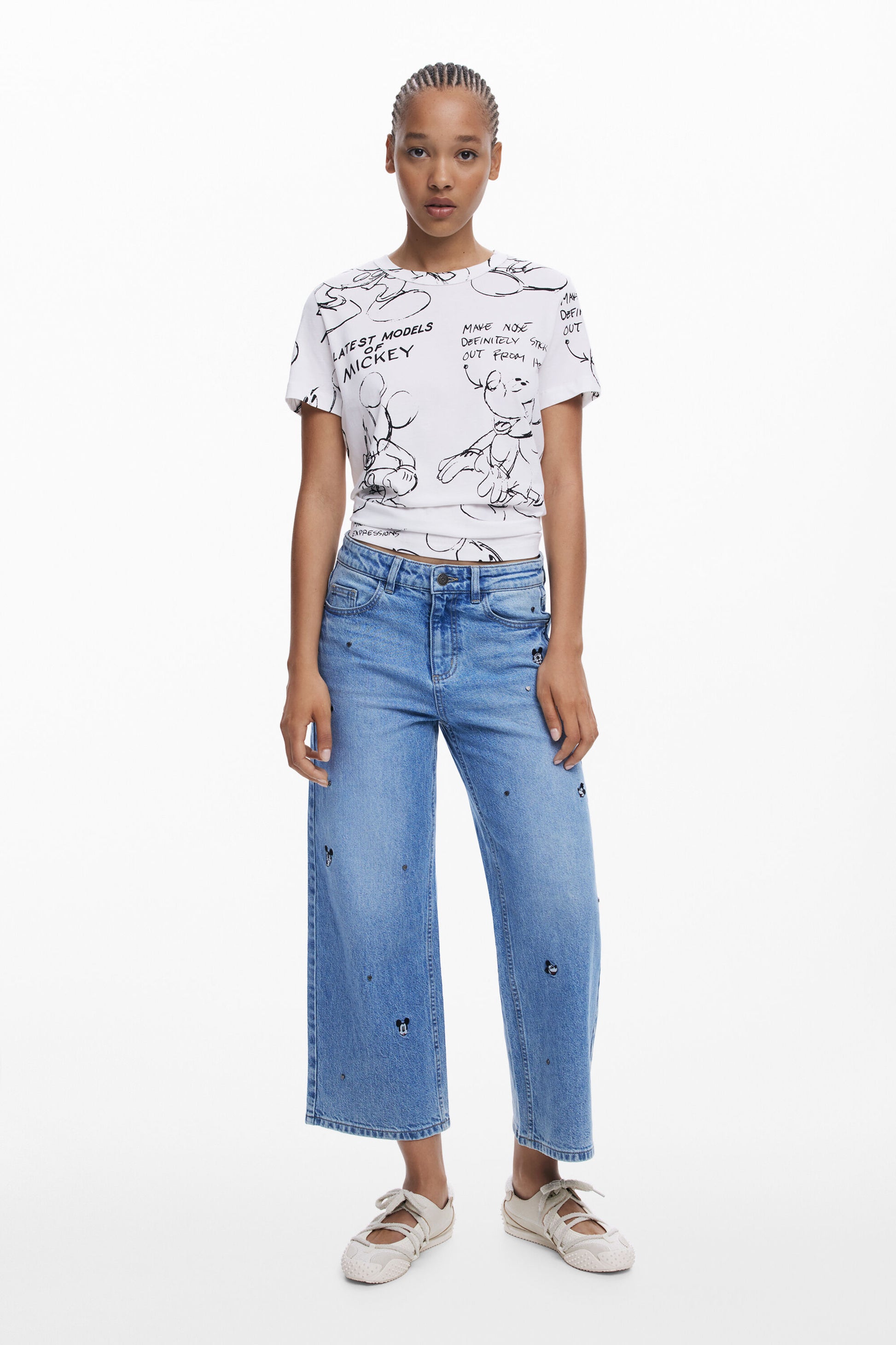 Camiseta blanca estampada Mickey Mouse Desigual