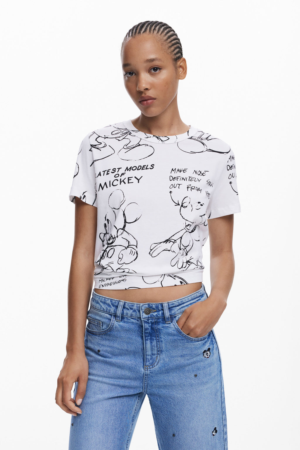 Camiseta blanca estampada Mickey Mouse Desigual