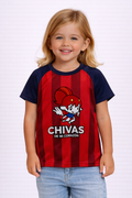 Playera Chivas Infantil “De Mi Corazón” Rayada Roja CI179