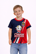 Playera Chivas Rayadas Infantil Azul y Roja CI175