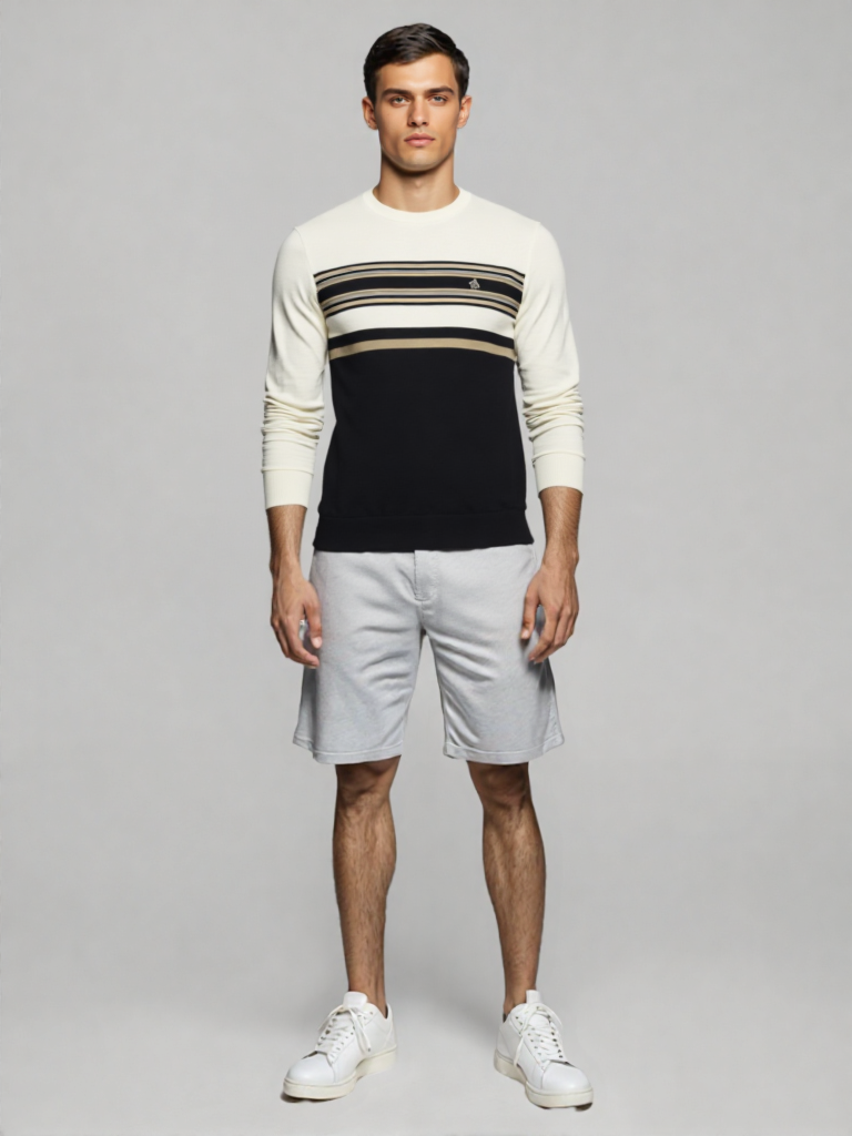 Suéter beige con franjas  Penguin