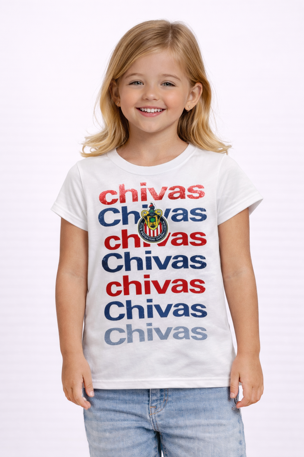 Playera Chivas Infantil Blanca Niña KE89