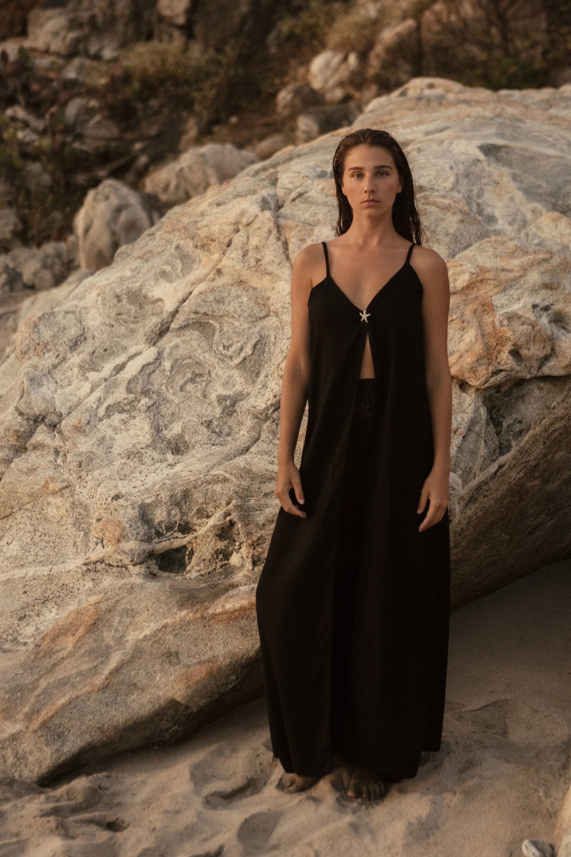 Maxi Blusa de Lino Azul Cielito