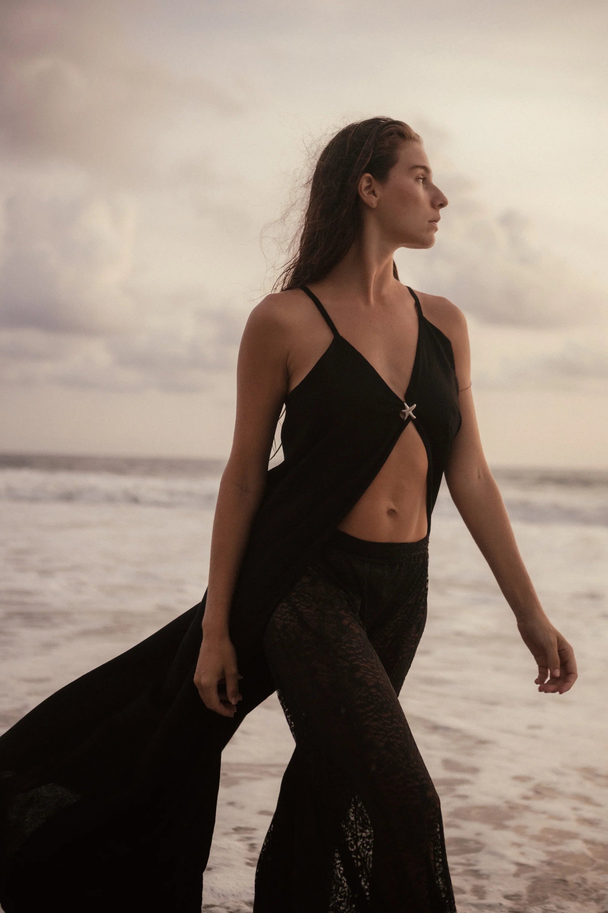 Maxi Blusa de Lino Azul Cielito