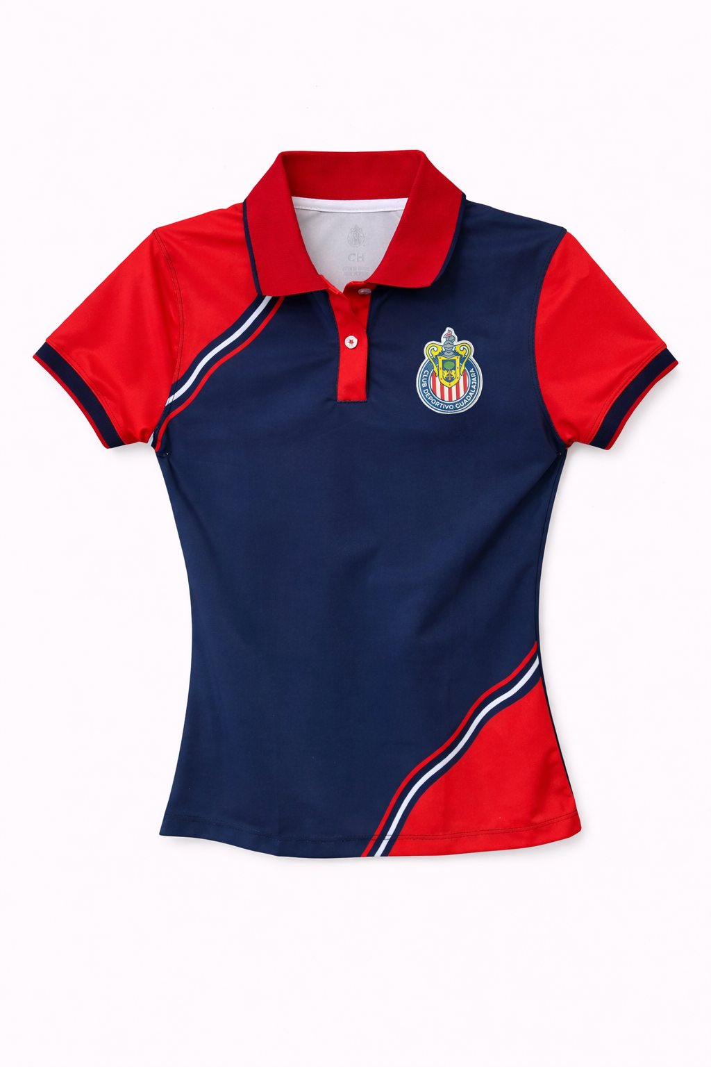 Playera Polo Mujer Chivas Azul con Detalles Rojos CI141