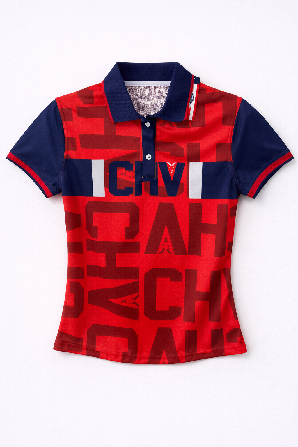 Playera Polo Mujer Chivas Roja Tipográfica CI167