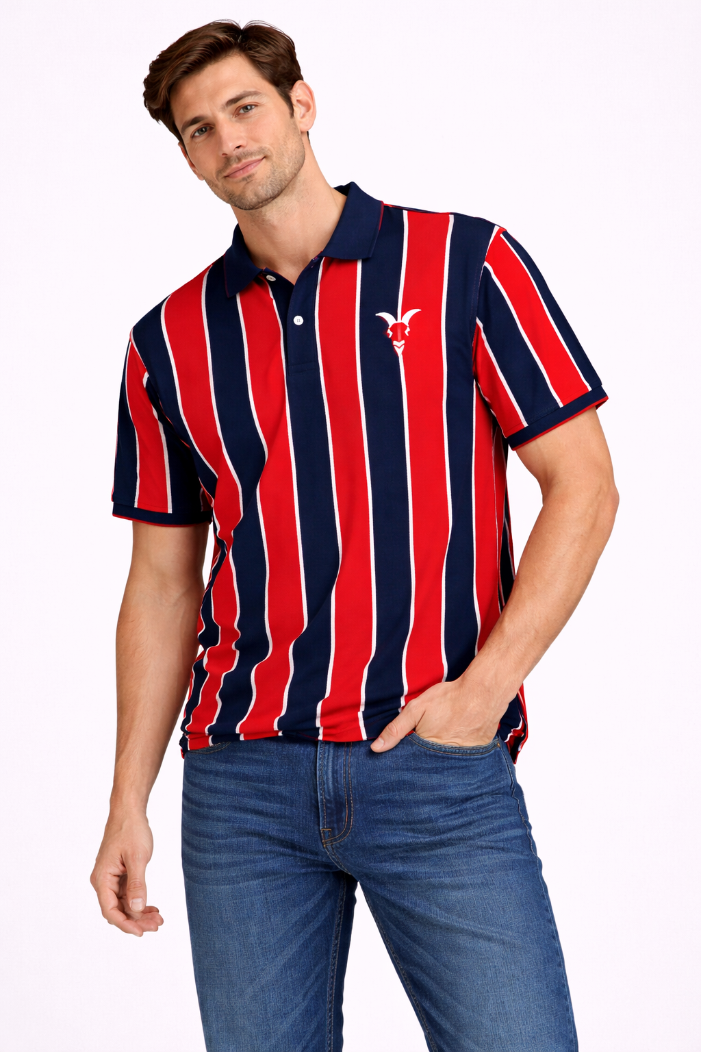 Playera Hombre Polo Chivas Rayas Rojas y Azules CI182