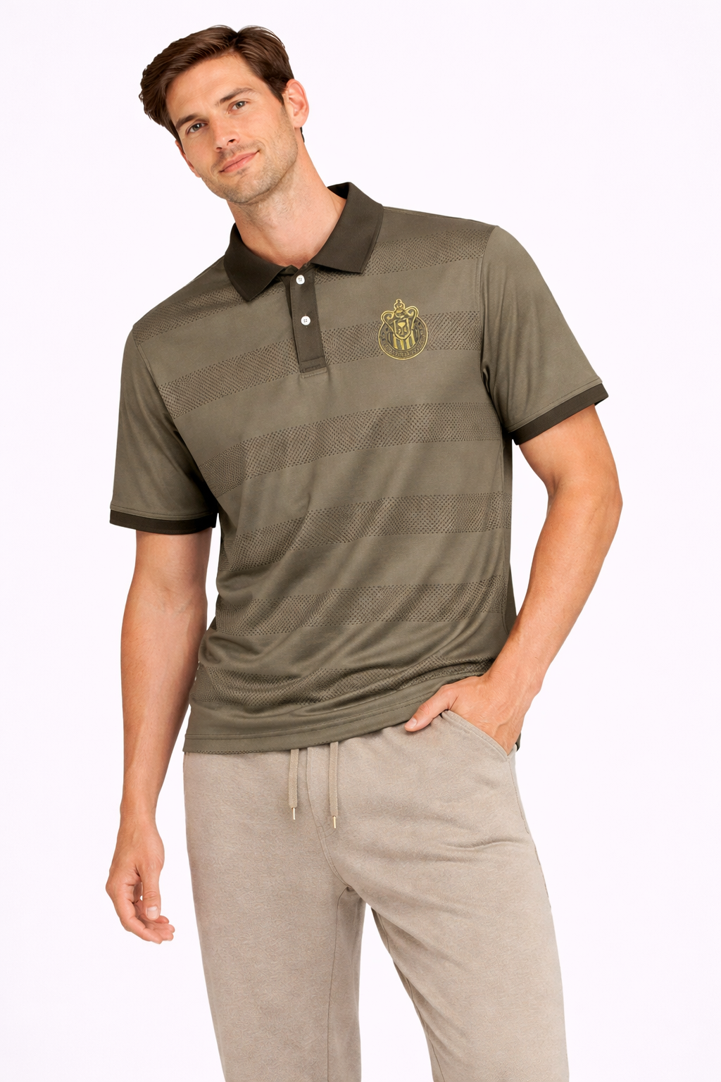 Playera Hombre Polo Chivas Verde Olivo CI188