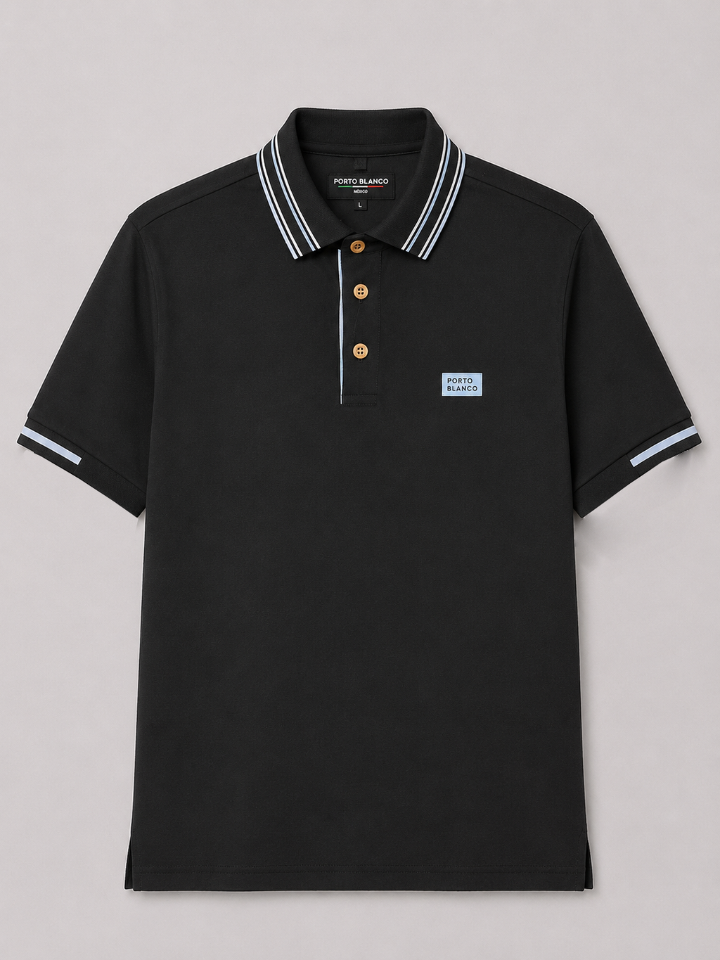 Polo Portoblanco Piqué Negra