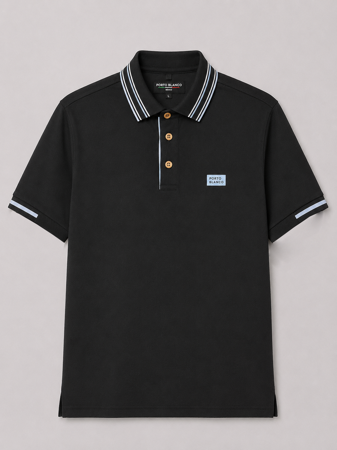 Polo Portoblanco Piqué Negra