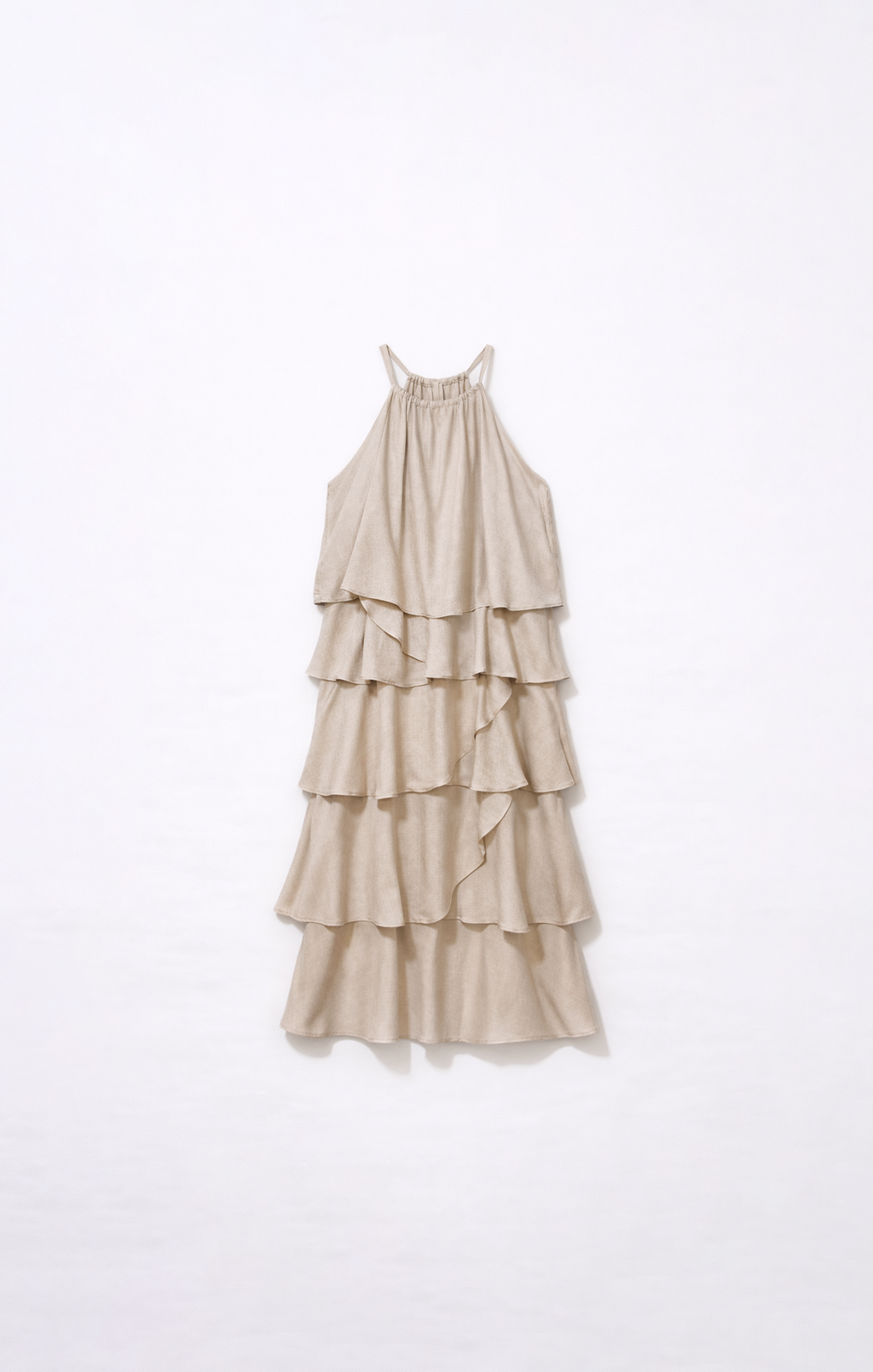 Vestido Largo de Lino con Olanes – Nina Petra