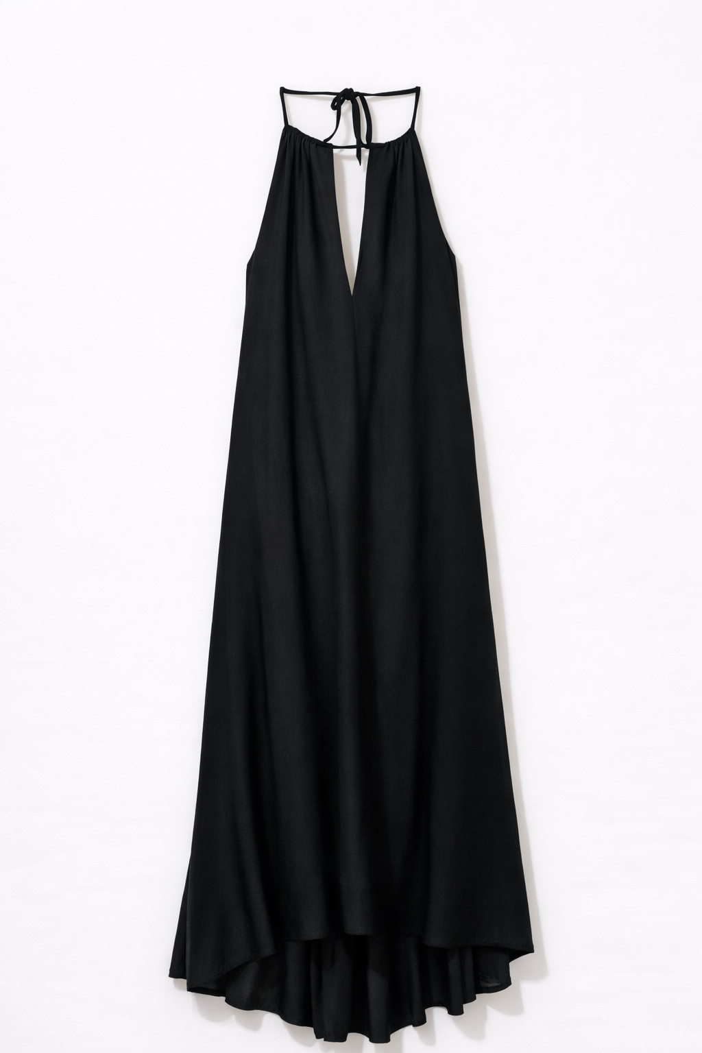 Vestido Largo Negro de Lino  – Nina Petra