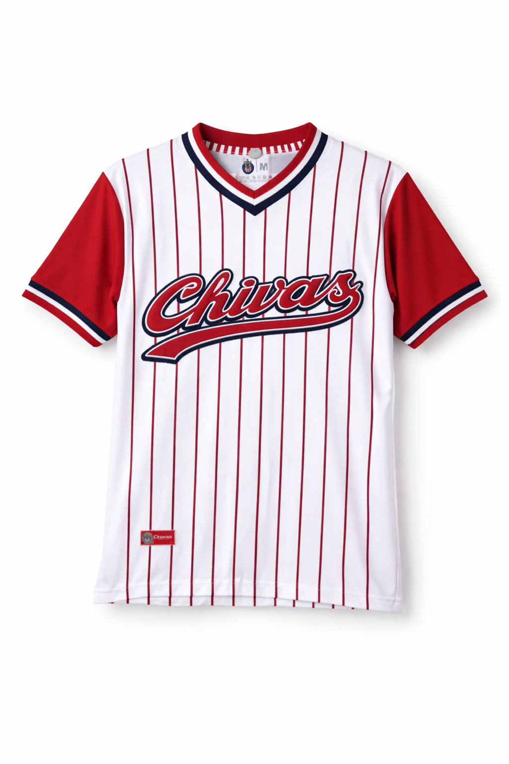 Playera Hombre Chivas Blanca Rayada HG124