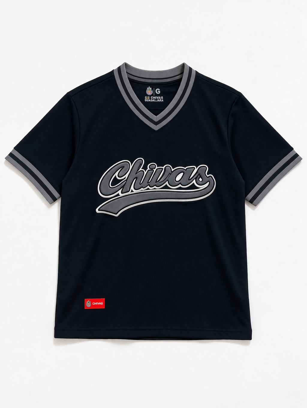 Playera Chivas Logo Beisbol Negra HG126