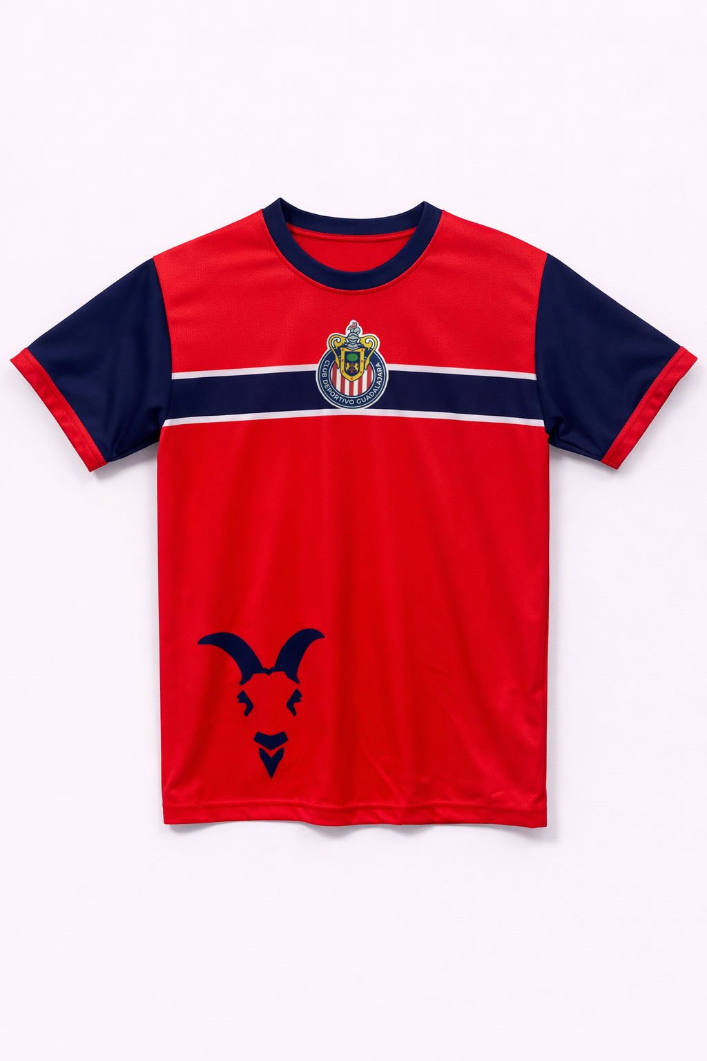 Playera Chivas Roja con Franja Azul CI103