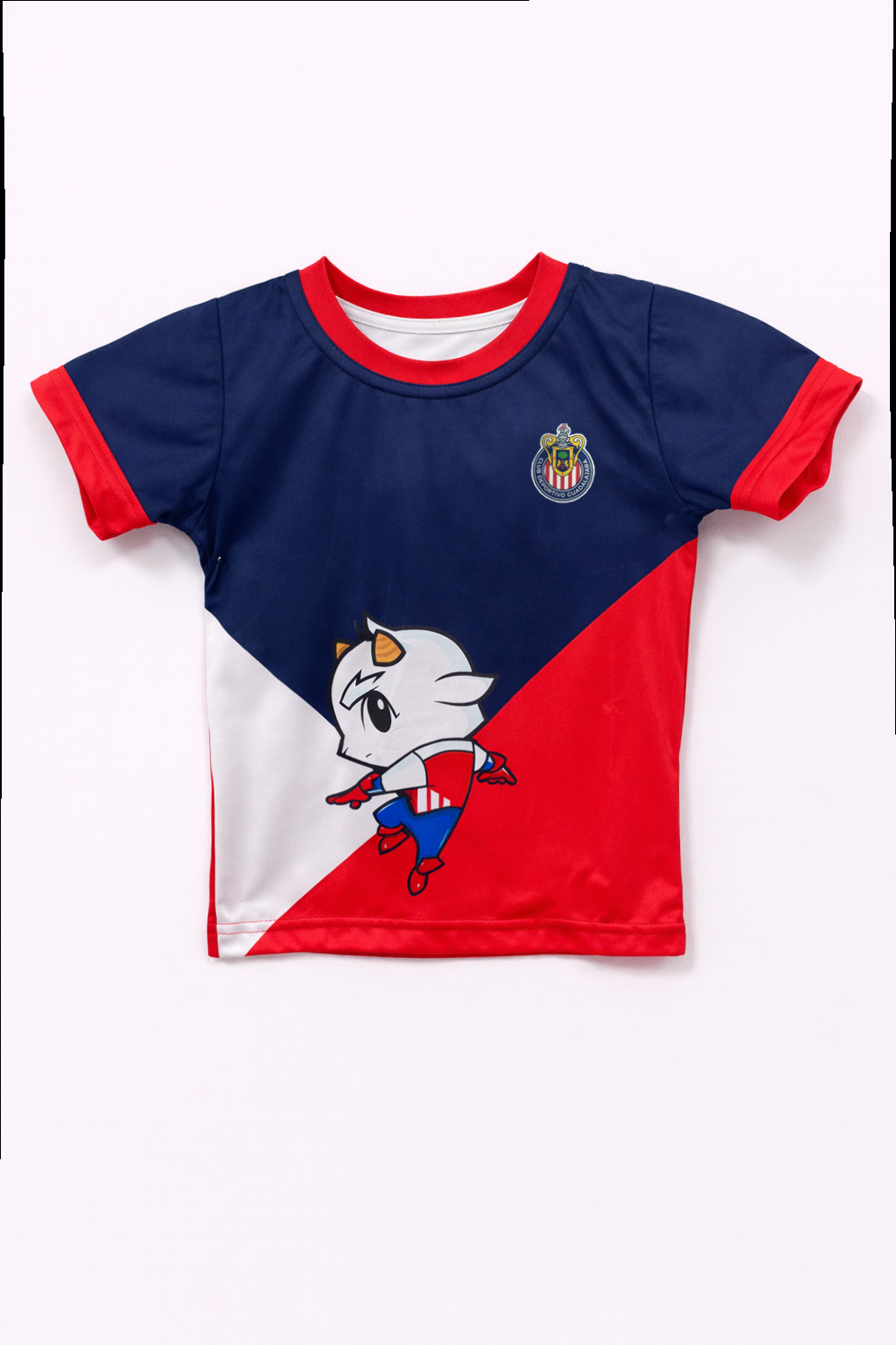 Playera Chivas Infantil Tricolor con Macota CI115