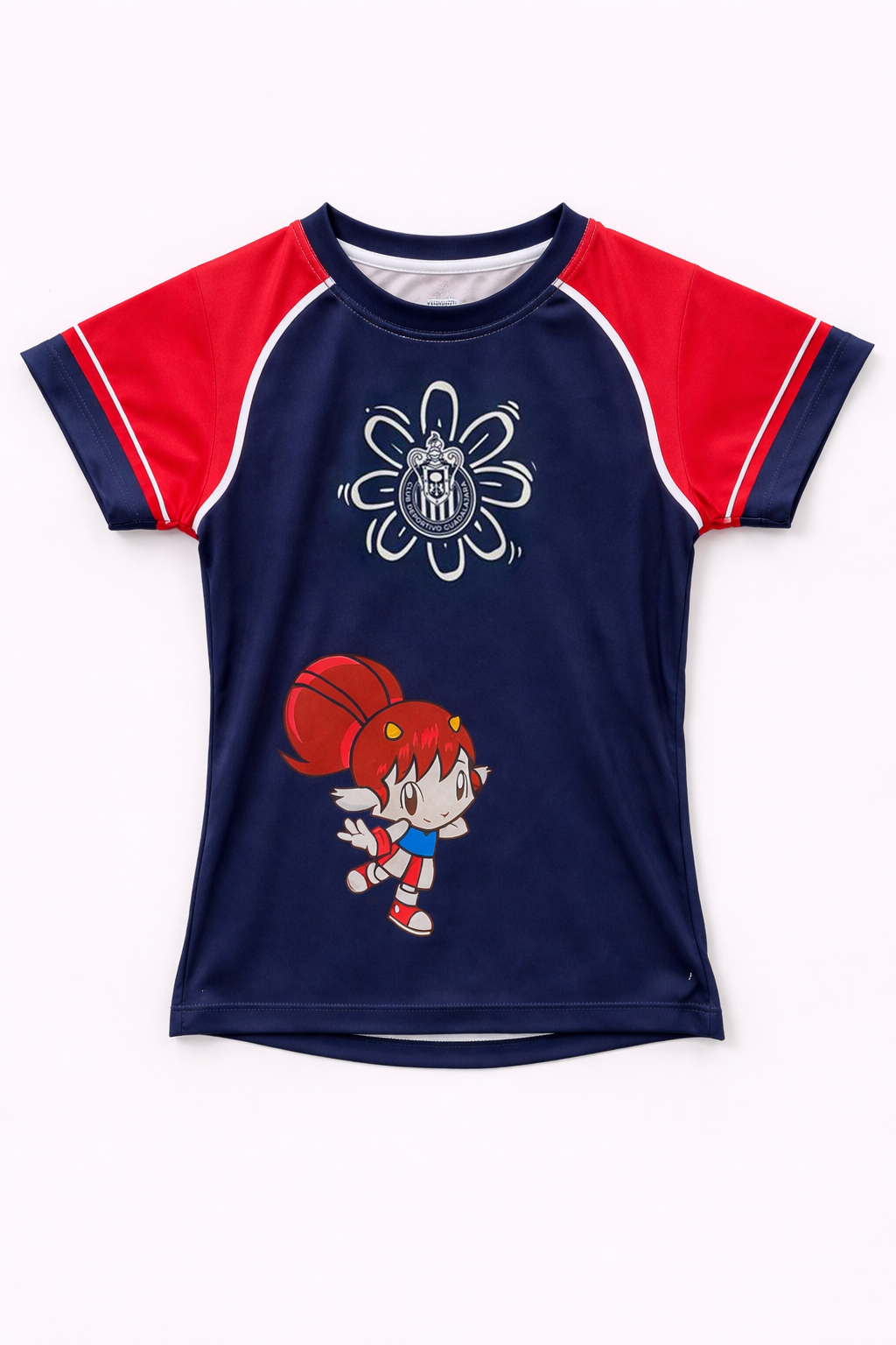 Playera Chivas Infantil Mascota Azul Marino Niña CI144