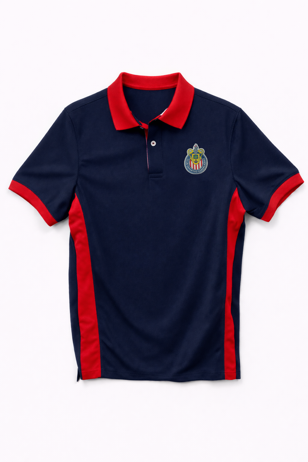 Playera Polo Chivas Azul Marino con Detalles Rojos CI153