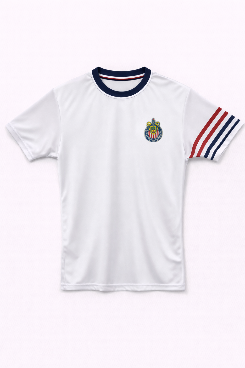 Playera Chivas Blanca con Manga Rayada CI155