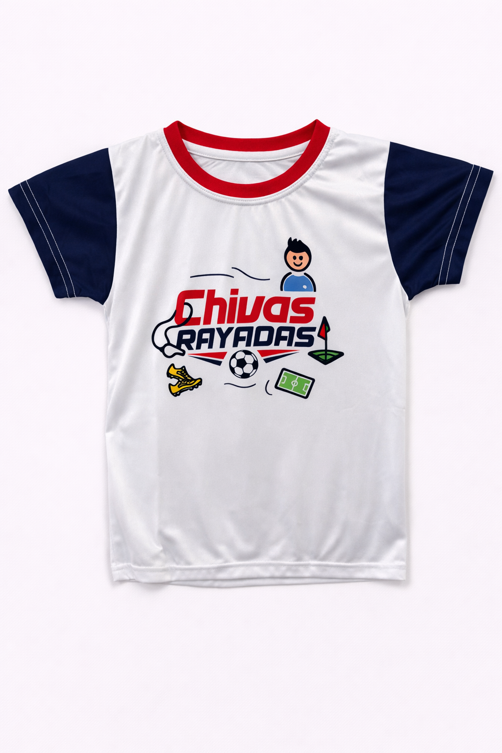 Playera Chivas Infantil Blanca con Gráficos Deportivos CI172