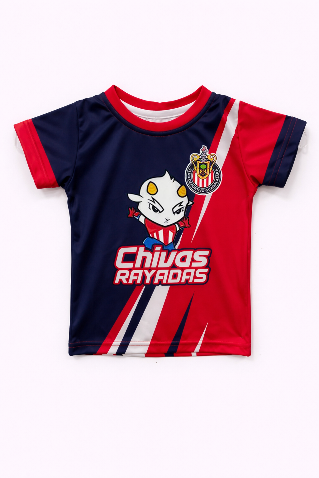 Playera Chivas Rayadas Infantil Azul y Roja CI175