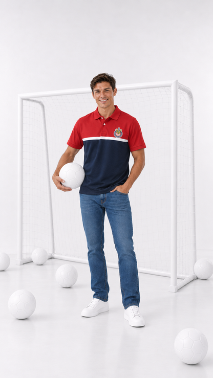 Polo Deportiva Chivas – Roja y Azul Marino