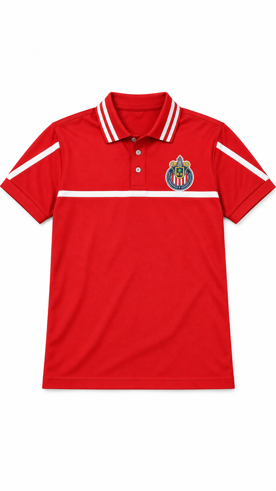 Polo Deportiva Chivas – Roja con Detalles Blancos