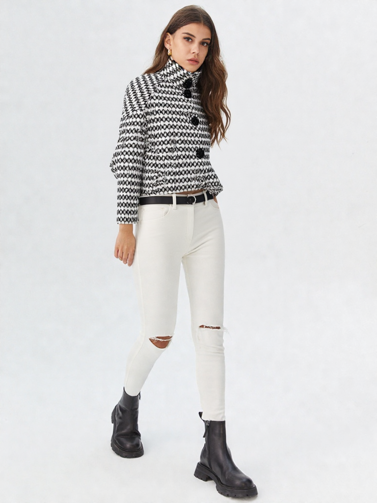 Chaqueta corta en tejido jacquard JULYS