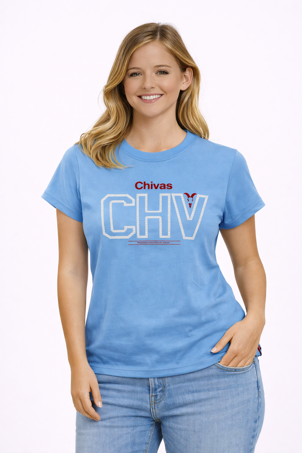 Playera Mujer Chivas CHV Azul Cielo KE30